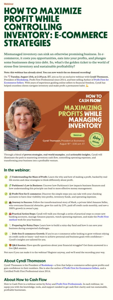 Ecommerce profits lander