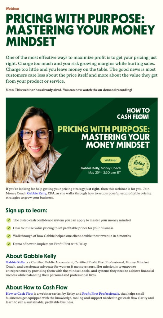 Pricing with purpose lander